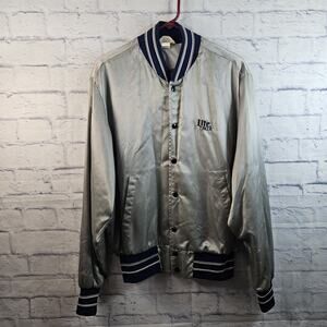 VTG Lite Beer Jacket Mens LT Satin Bomber Lined Varsity Coach Beer USA 80s